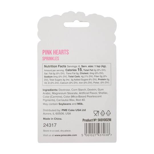 PME Cake Sweet Street™ Pink Hearts Sprinkles